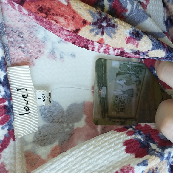 Midi Bodycon love J Floral White Party Dress with Ladder Cutouts - Picture 3 of 4